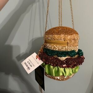 Viral burger beaded bag
